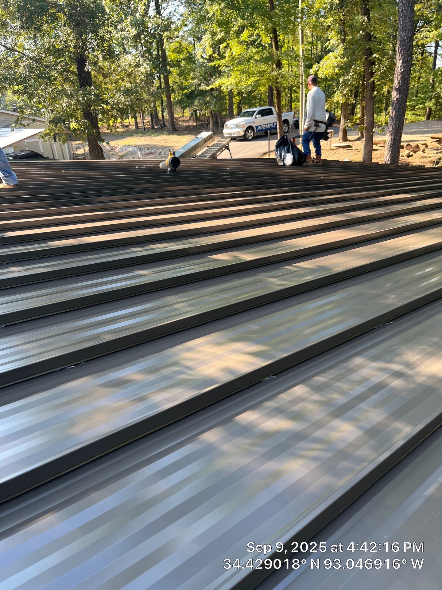 Standing Seam Metal Roof and Gutter Installation in Hot Springs by Temple Roofing and Exteriors