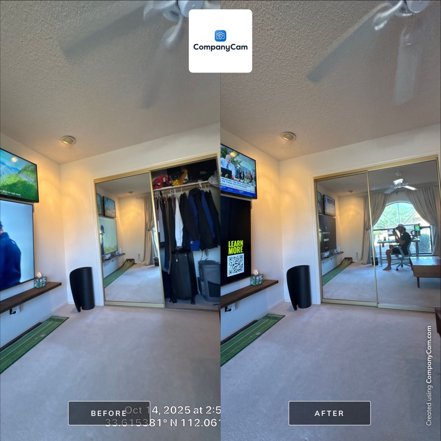 Office TV wall by CompanyCam Sales Demo