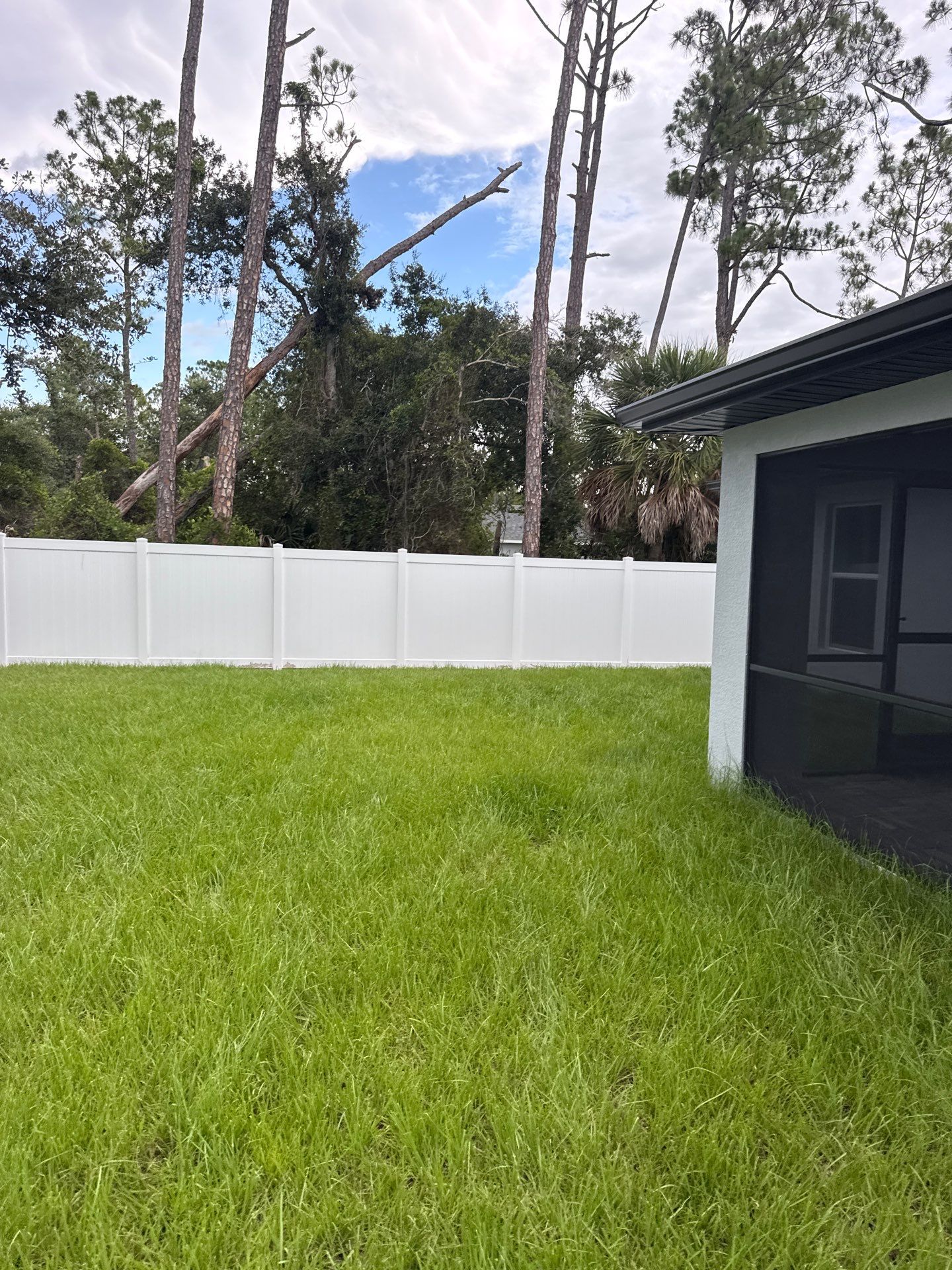 White Vinyl Privacy Fence Installation in North Port by True Fence LLC