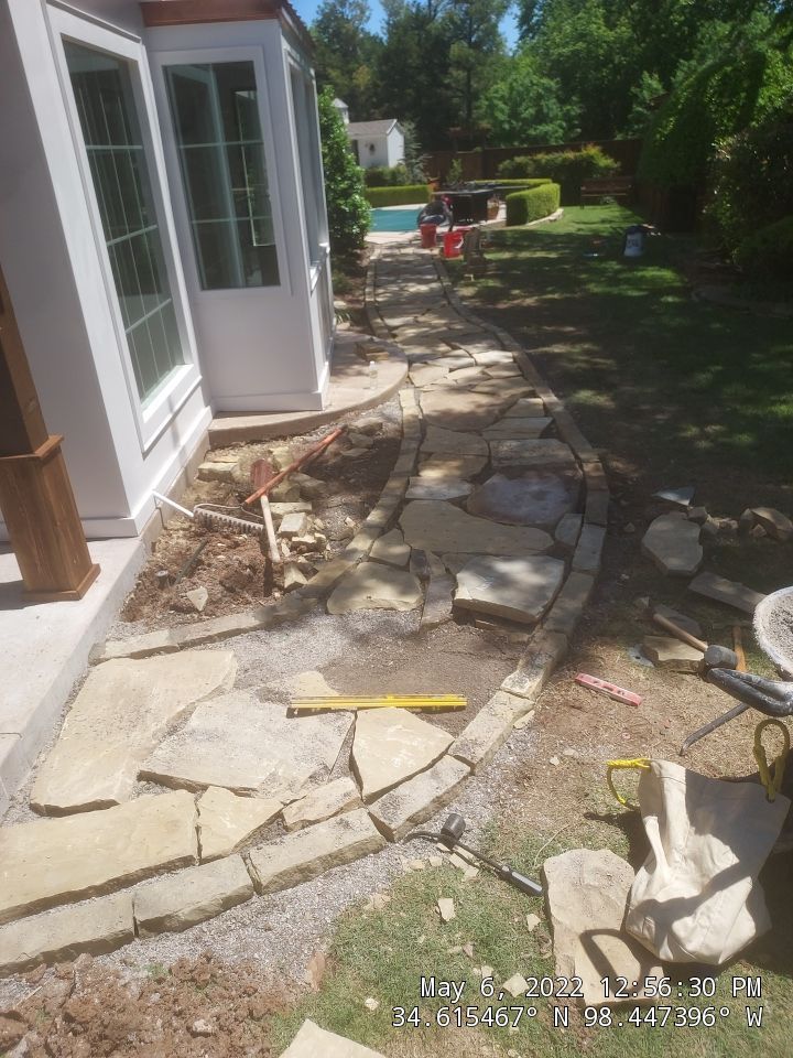 Flagstone walkway using Flagstone  by Clays Services Inc