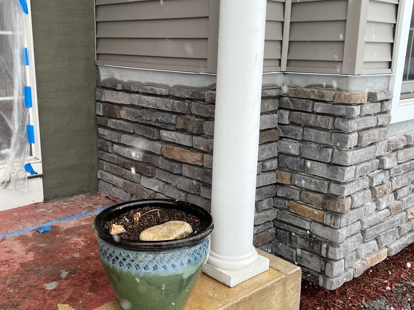 Masonry Veneer Stone Installation by ACE Waterproofing & Basement Solutions