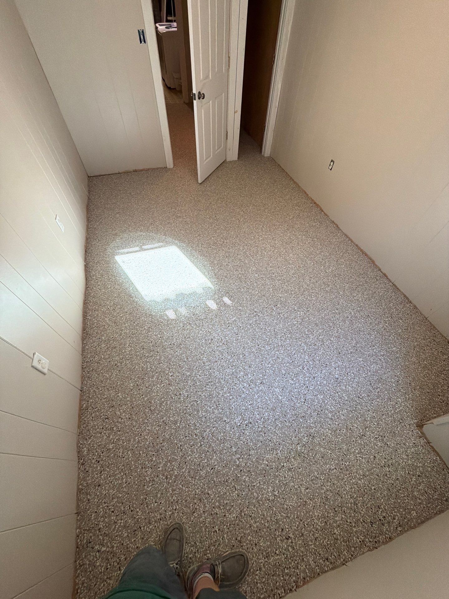 Custom Epoxy Flake Floor Installation for Spring Lake Residence by Gordon Painting