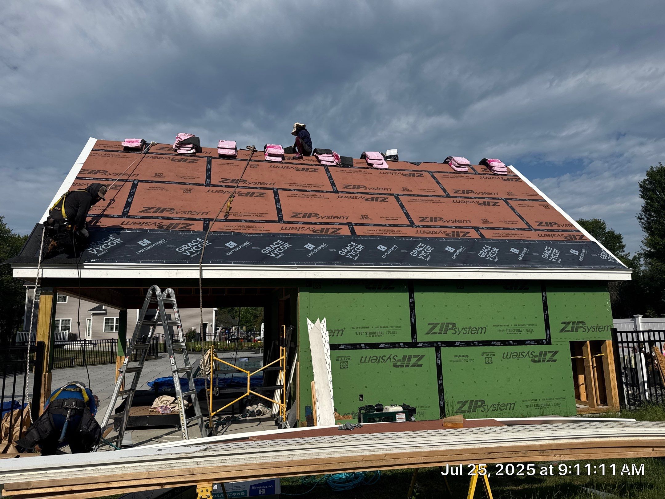 Pool House Roof Installation in Bedford, NH – Onyx Black Finish by Compass exteriors