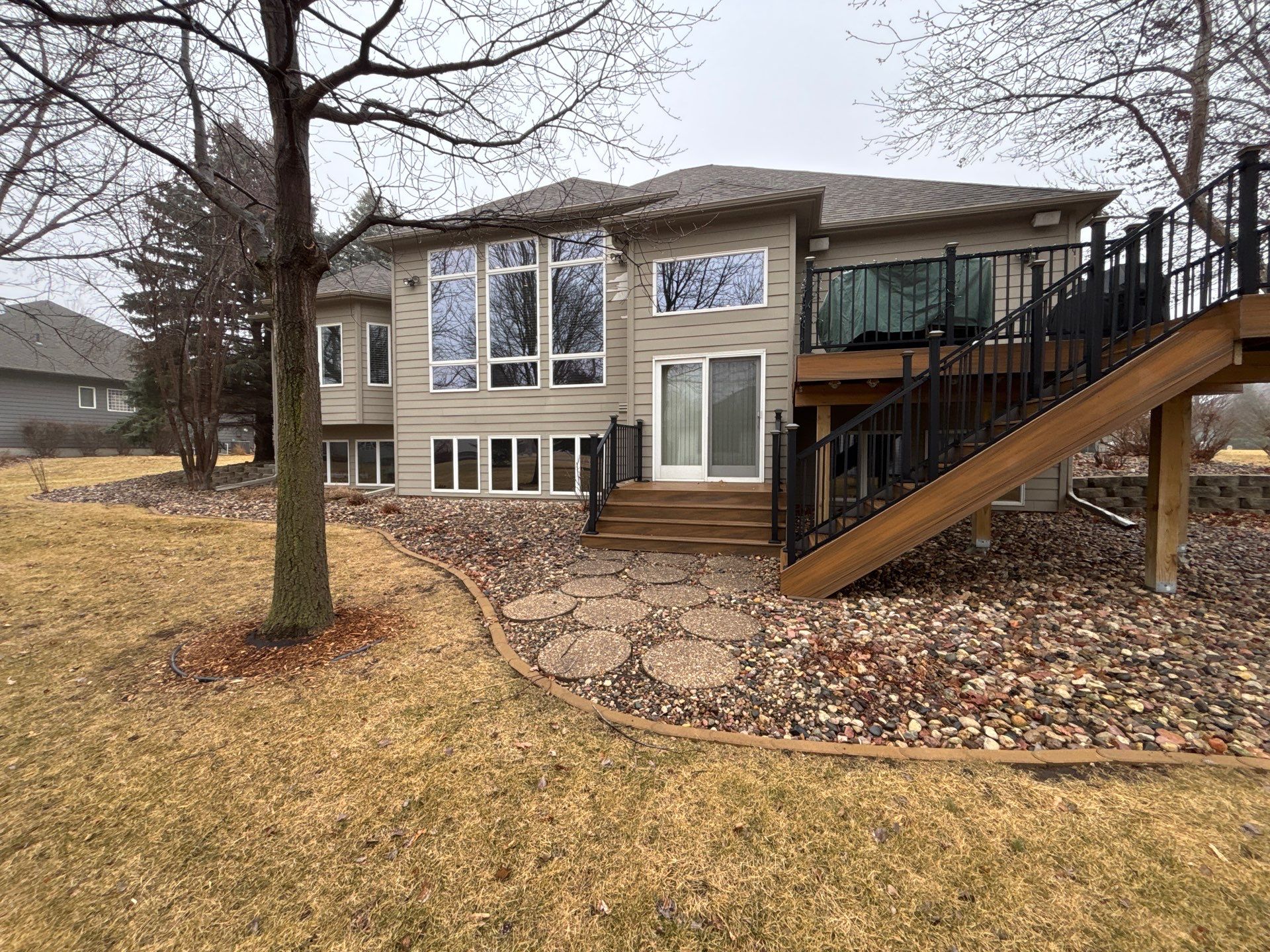 Sioux Falls Concrete Driveway Replacement and Custom Front Walkway by Select Painting, Coatings & Garage Cabinets