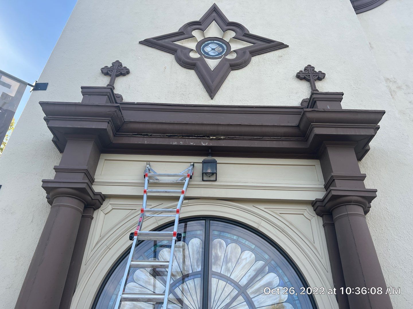 Presbyterian Church repairs to entrance architecture by Straight Edge Roofing Inc