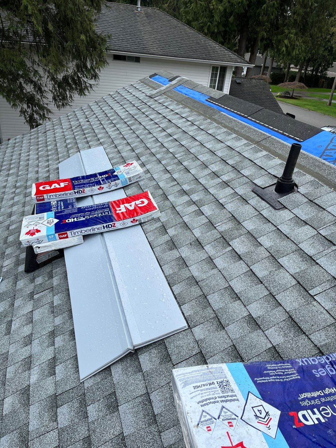 Residential Re-Roof using HDZ Birchwood by Top Notch Roofing Inc