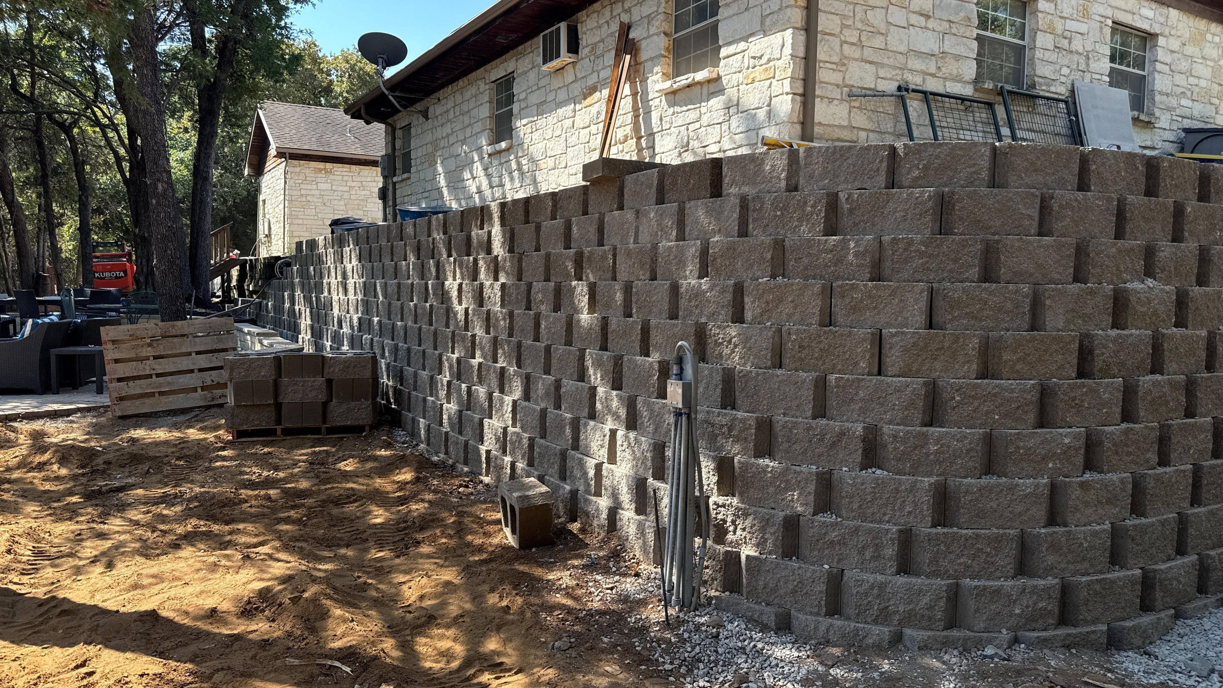 In Progress Retaining Wall Project by Peterson’s