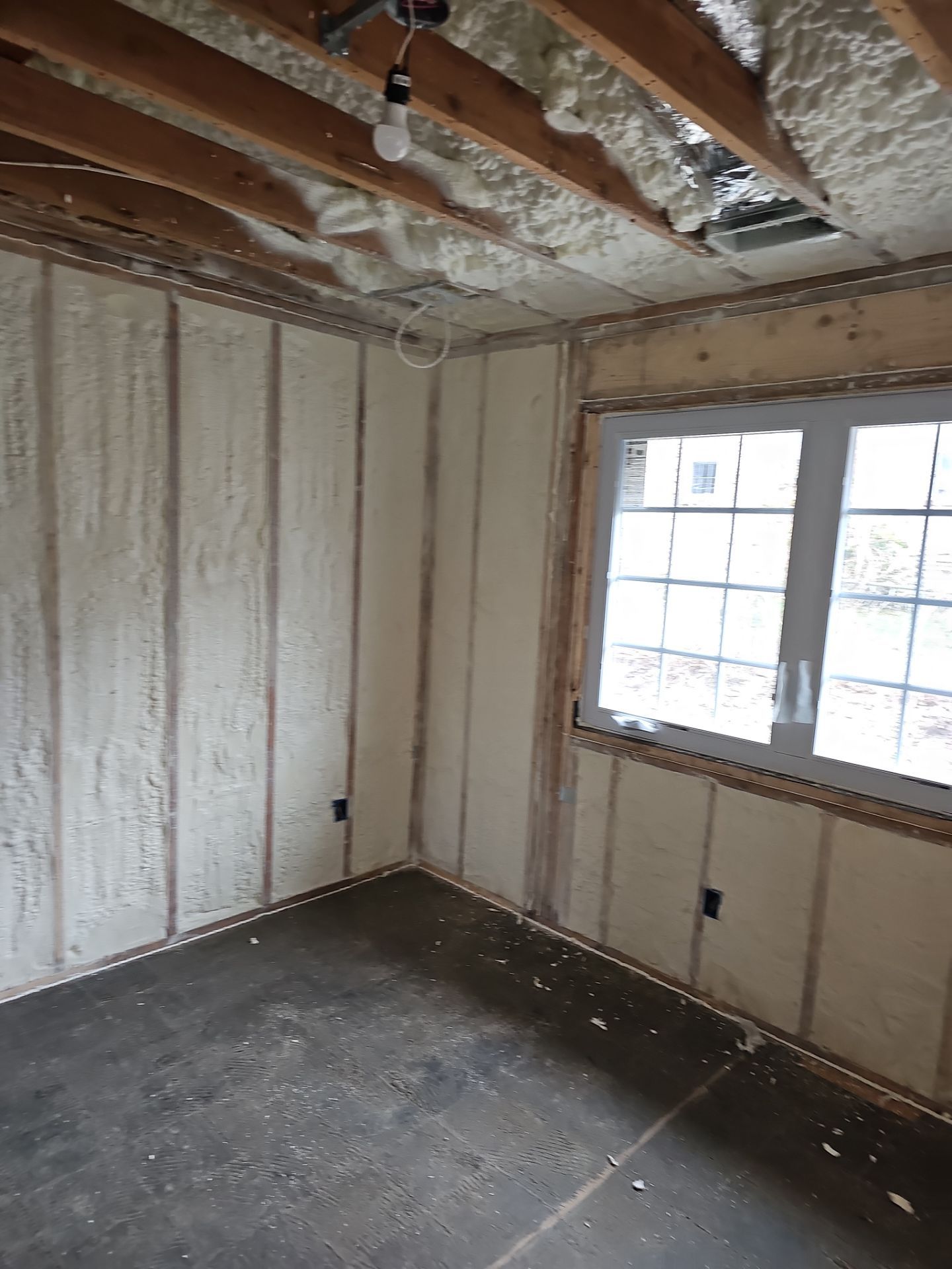 Basement Exterior Walls using Closed Cell Spray Foam by NYS Foam & Energy