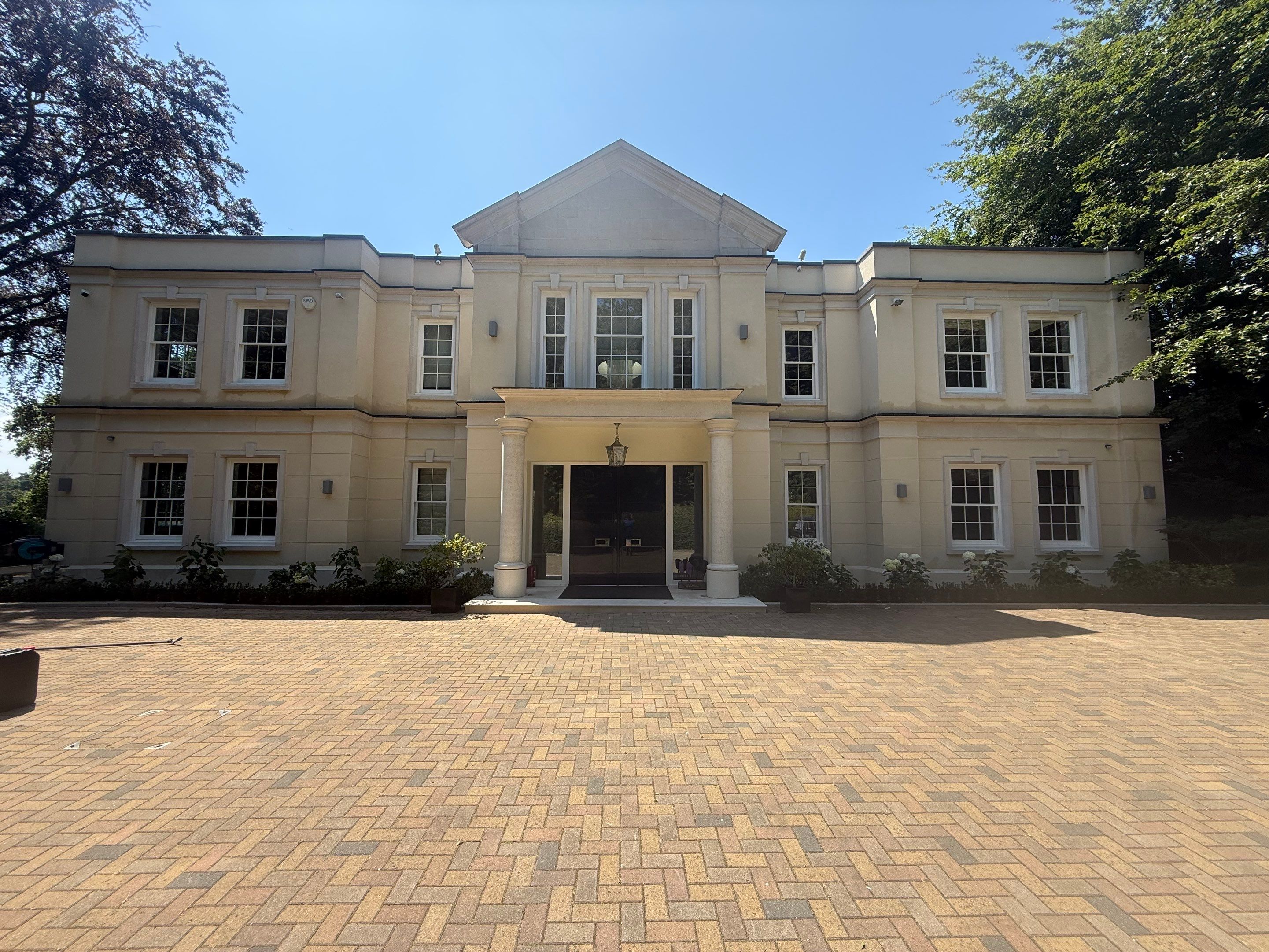 Full Exterior Cleaning of a Neoclassical Estate in Weybridge by Ges Exterior Cleaning ltd
