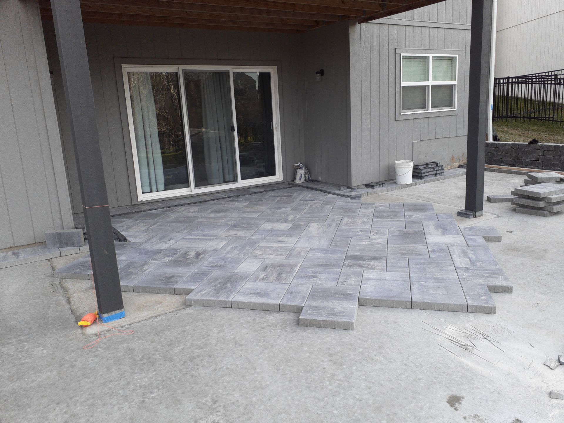 Back Yard Paver Patio by LAND ESCAPES LLC