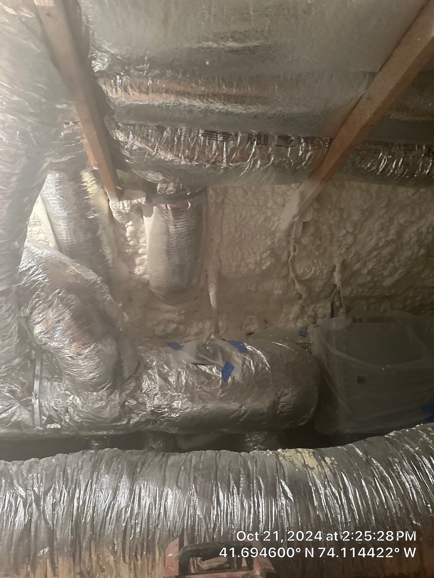 Attic Insulation using open cell spray foam by NYS Foam & Energy