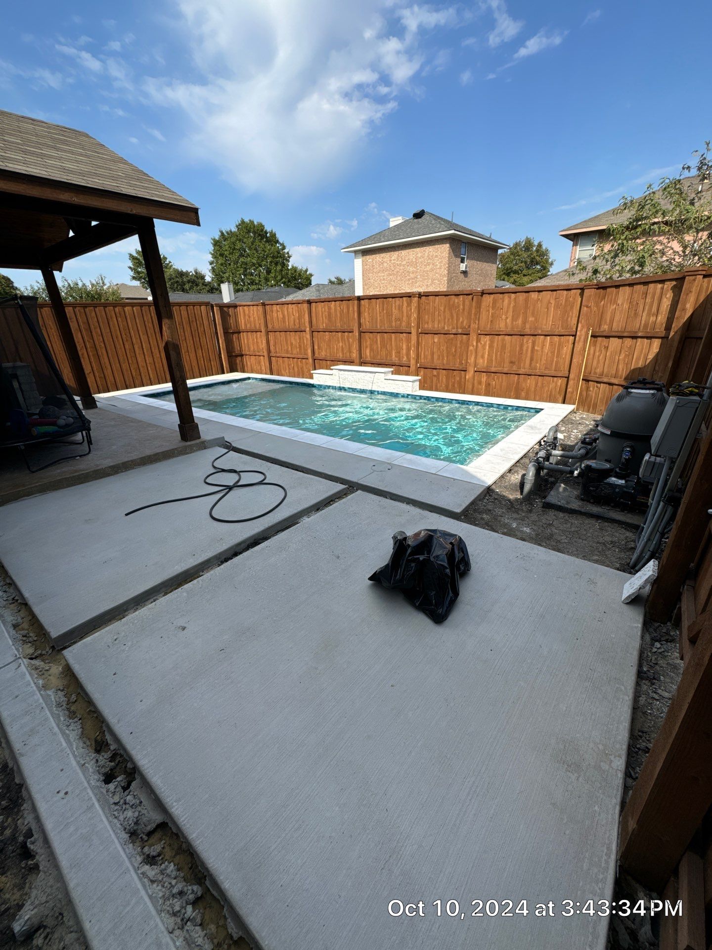 Modern Geometric Pool with Pergola by Pinnacle Pools and Spas - DFW