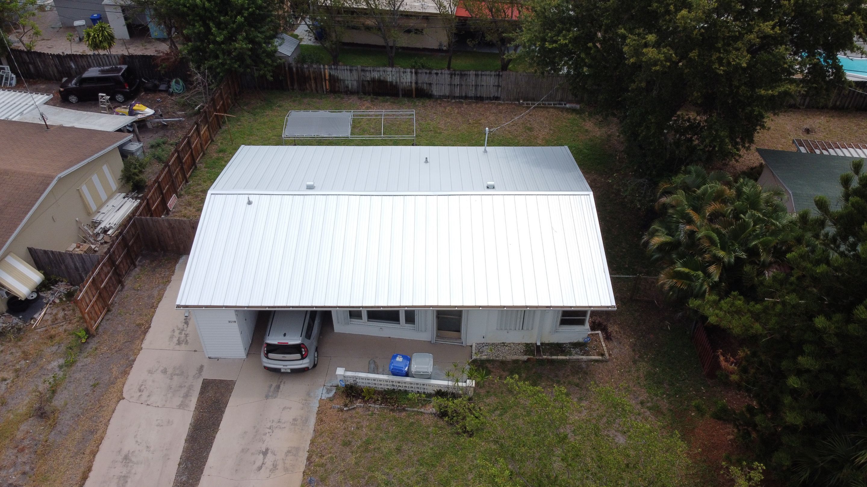 Residential Roofing Installation using 1" Nail strip metal roof by BLUES BROTHERS ROOFING