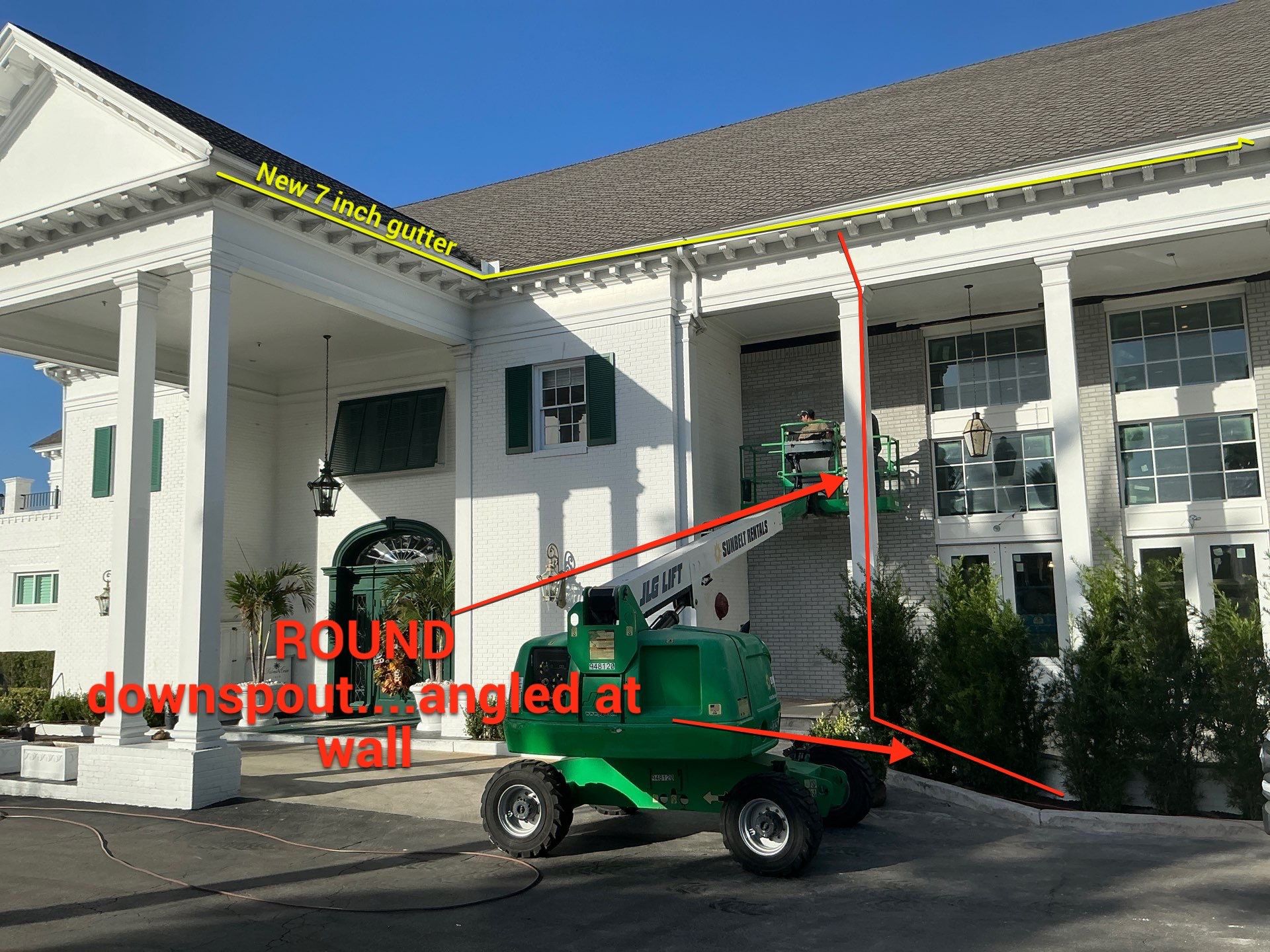 Round Downspouts and Seamless Gutter Installation in Tampa FL by Gutter Professors