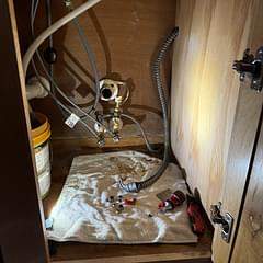 Kitchen sink repipe with new water valves by Elite Trade Services LLC