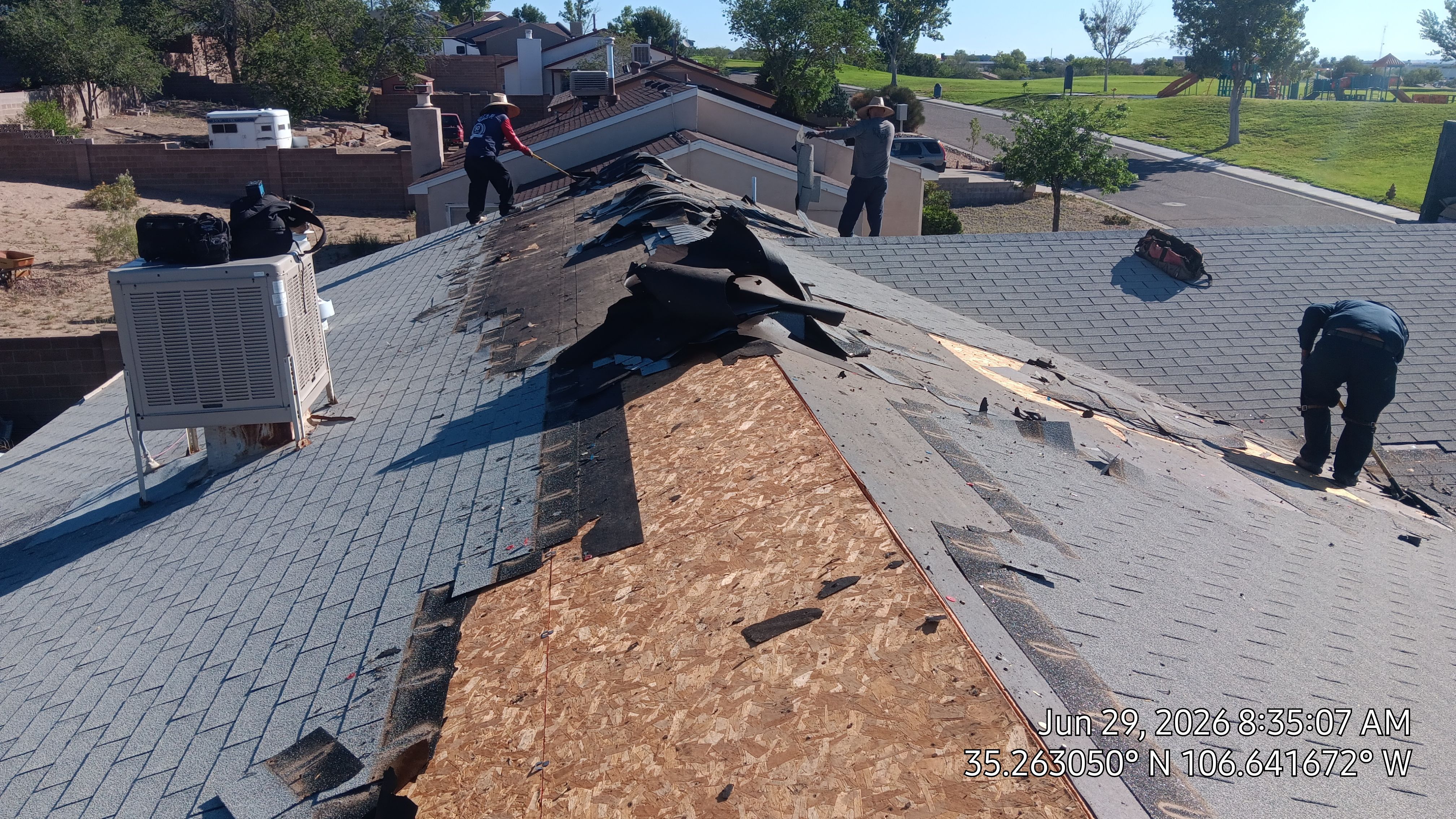 Owens Corning Shasta White Duration Shingle Roof Replacement and Decking Repair in Rio Rancho by Doyle Roof Masters Inc