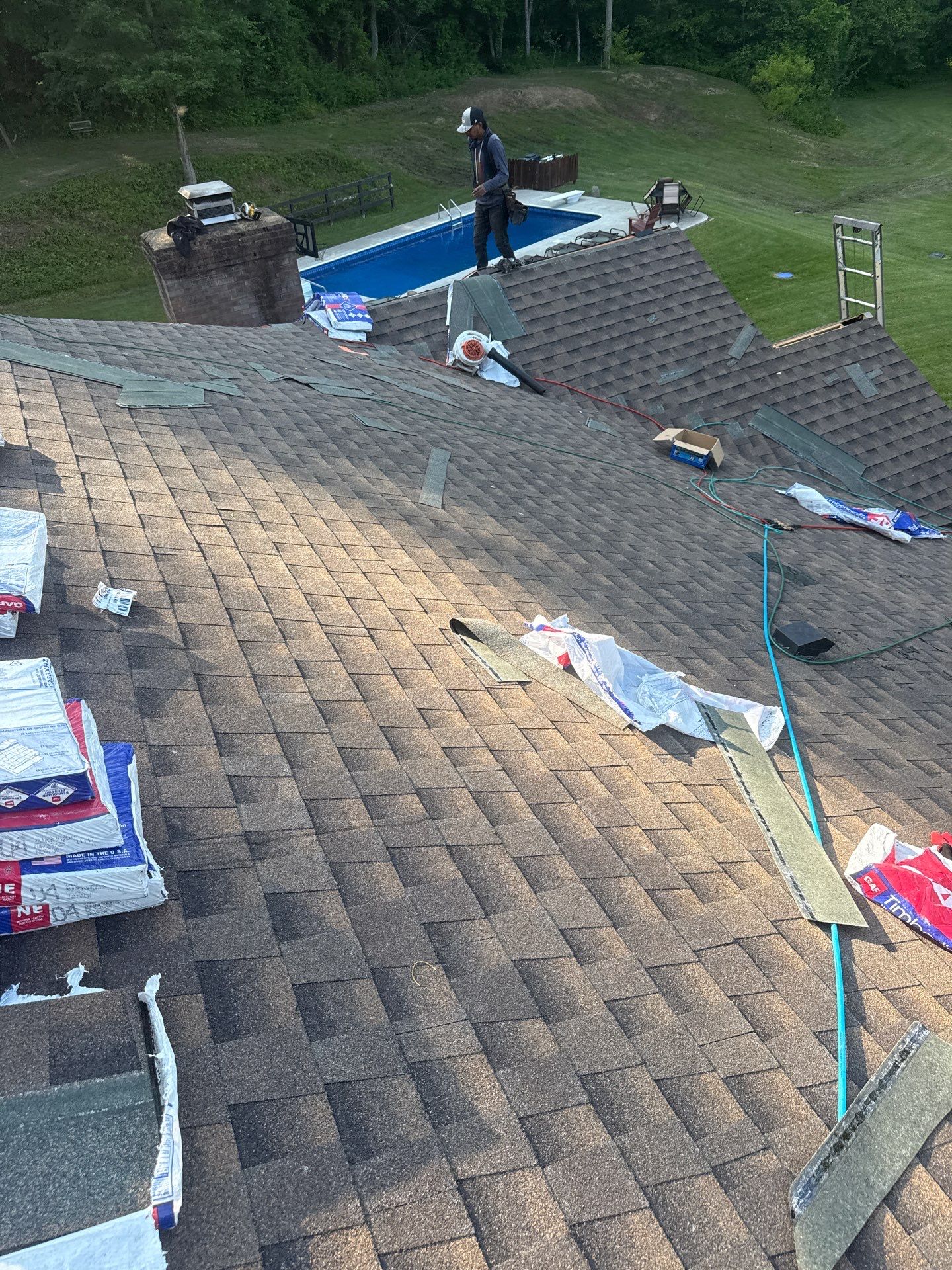 Residential Roofing Installation using GAF Timberline HDZ Barkwood by Rainstoppers Roofing