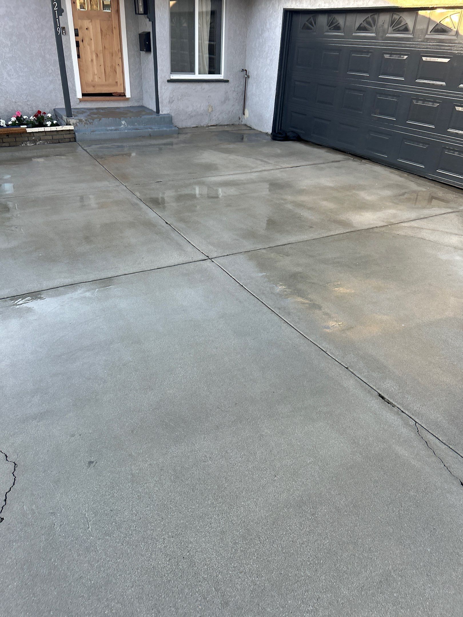 Hot Water Concrete Cleaning Driveway & Patio In La Mirada, CA by La Power Washing Inc