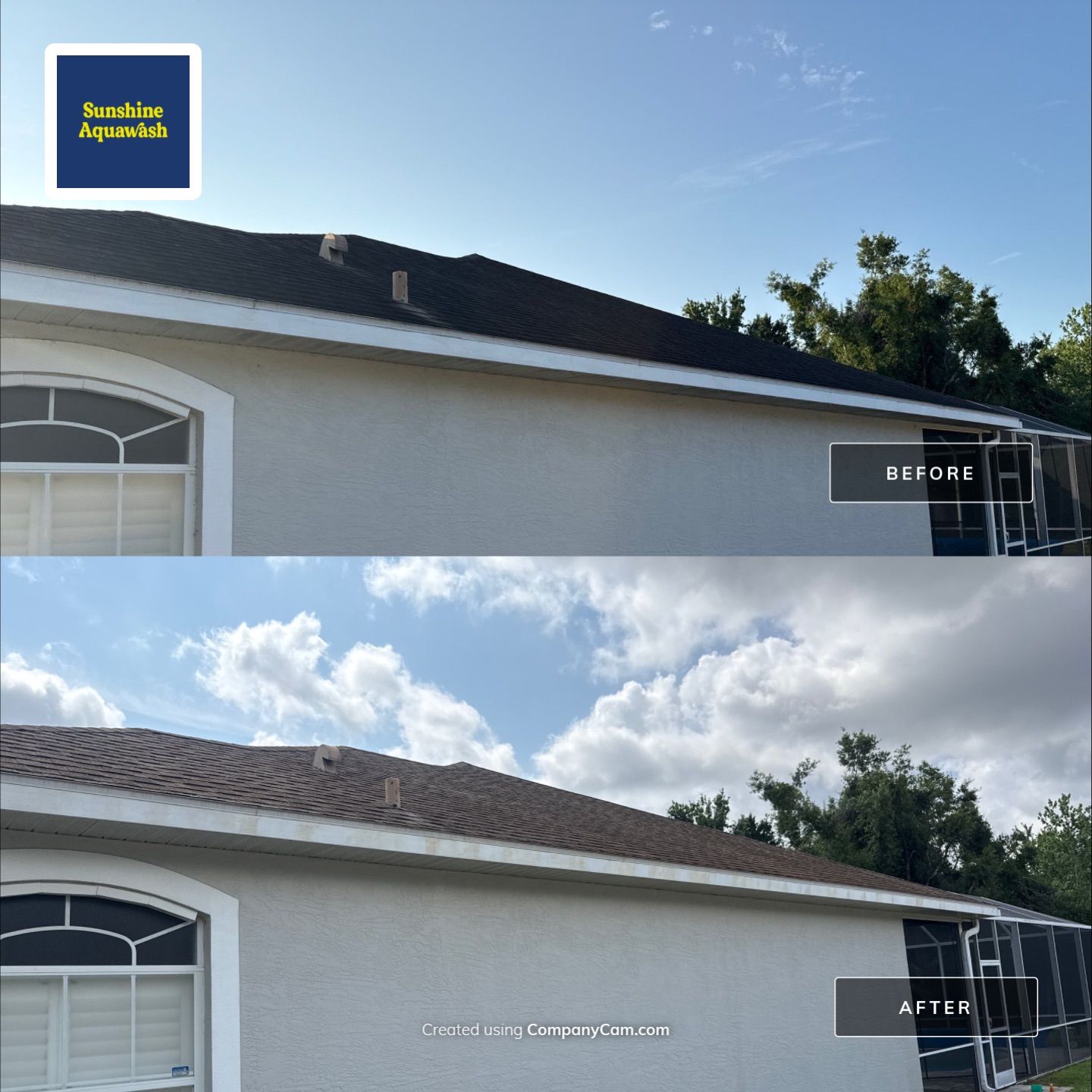 Asphalt Shingle Roof Cleaning in Creekwood Community – Bradenton, FL by Sunshine AquaWash