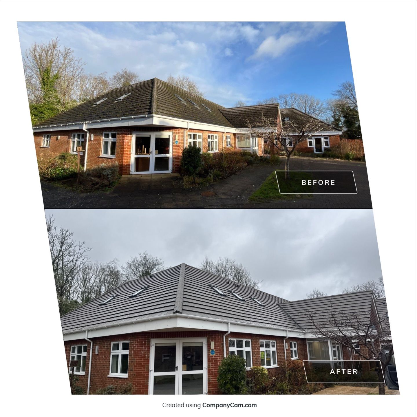 Care Home Roof and Walk Ways clean by Ges Exterior Cleaning ltd