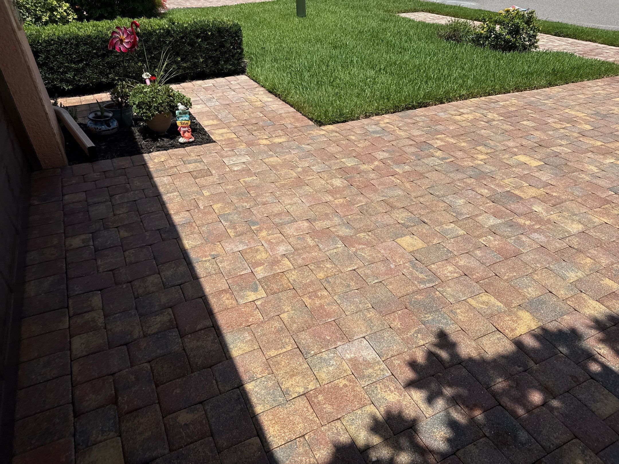 Paver Driveway, Sidewalk & Curbing Cleaning — Bougainvillea Place, Ellenton, FL by Sunshine AquaWash