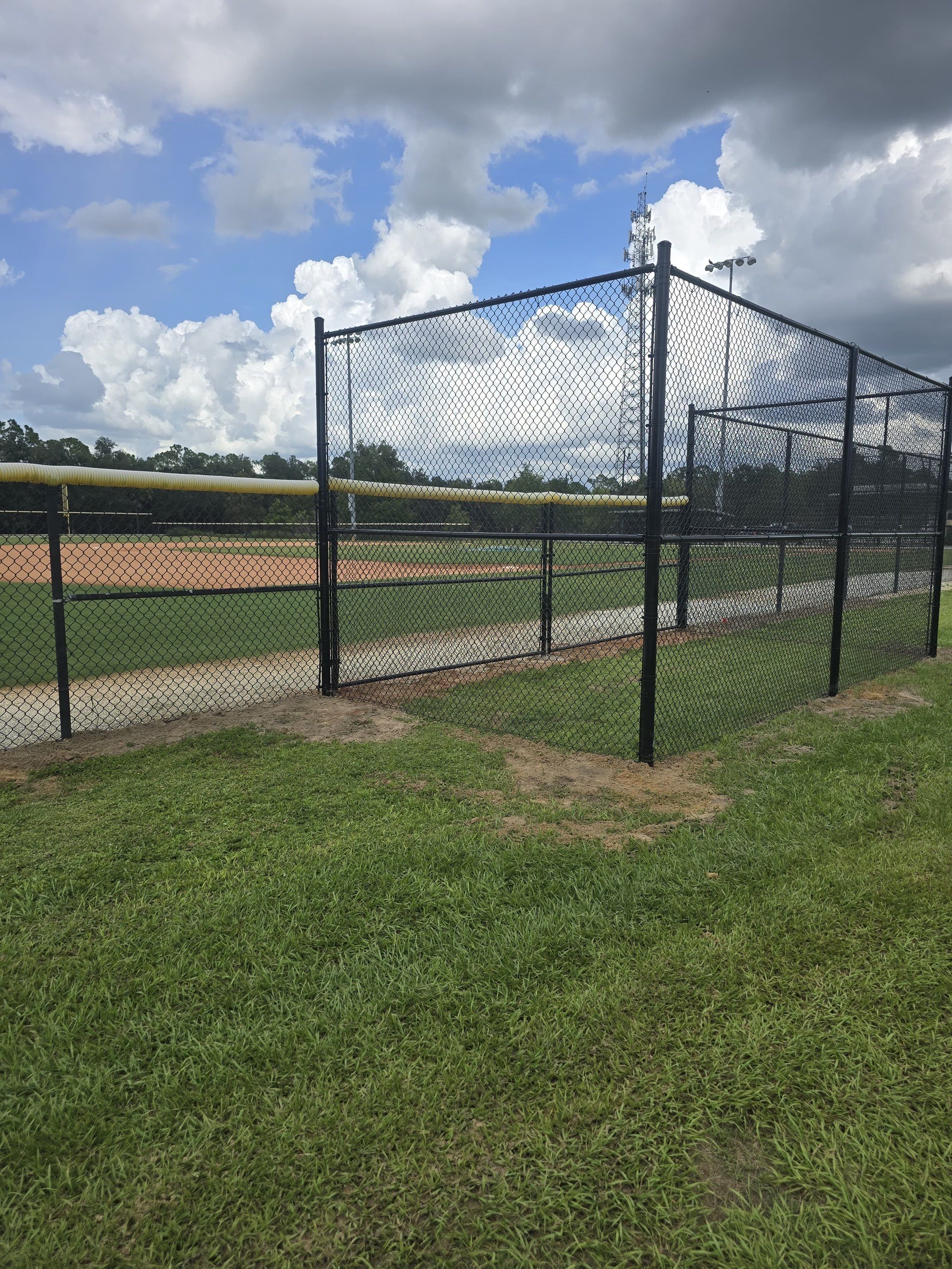 Commercial Black Chain Link Fence Installation in North Port by True Fence LLC