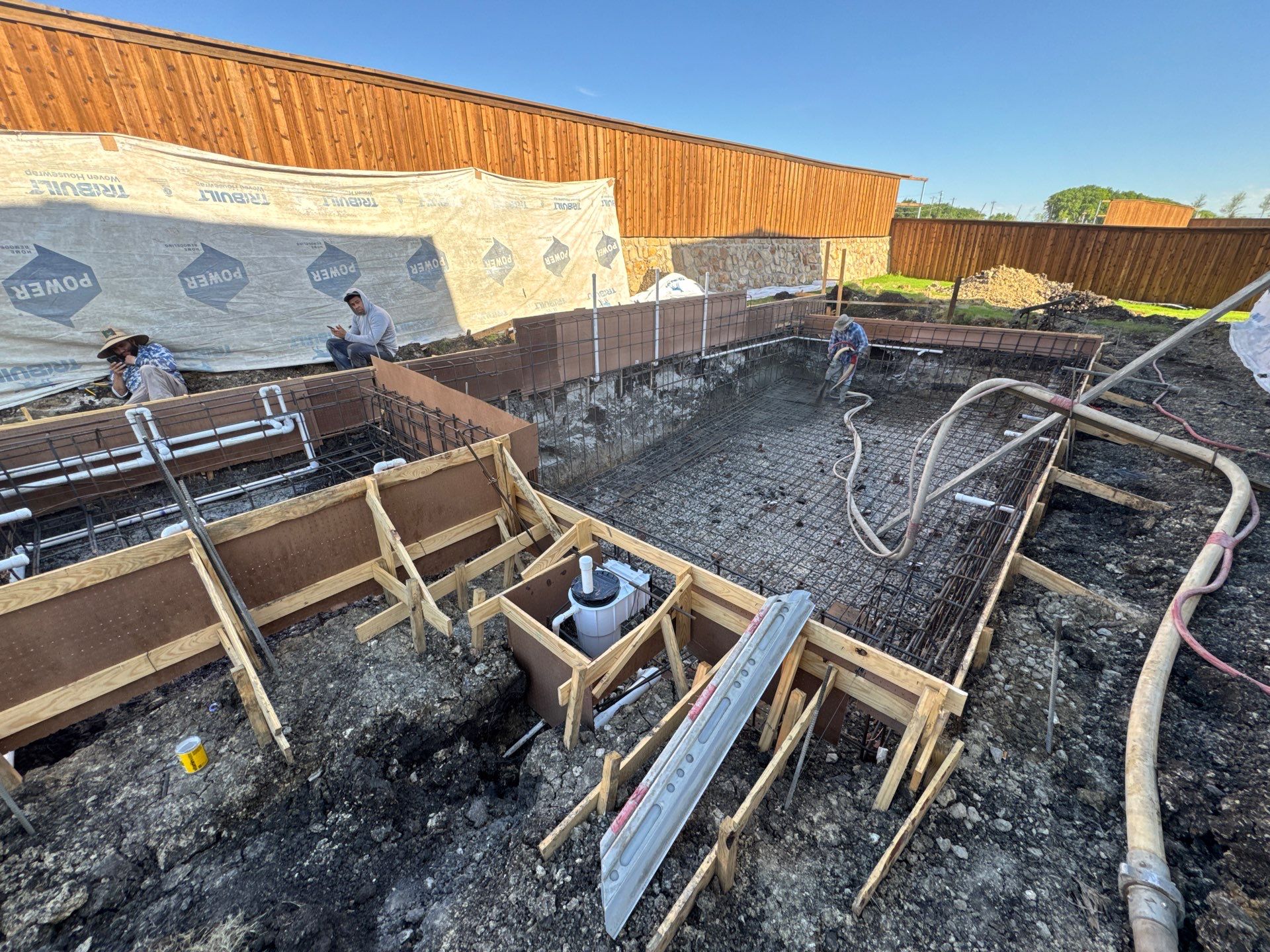 Modern Geometric Pool with Raised Spa and Marble Deck by Pinnacle Pools and Spas - DFW