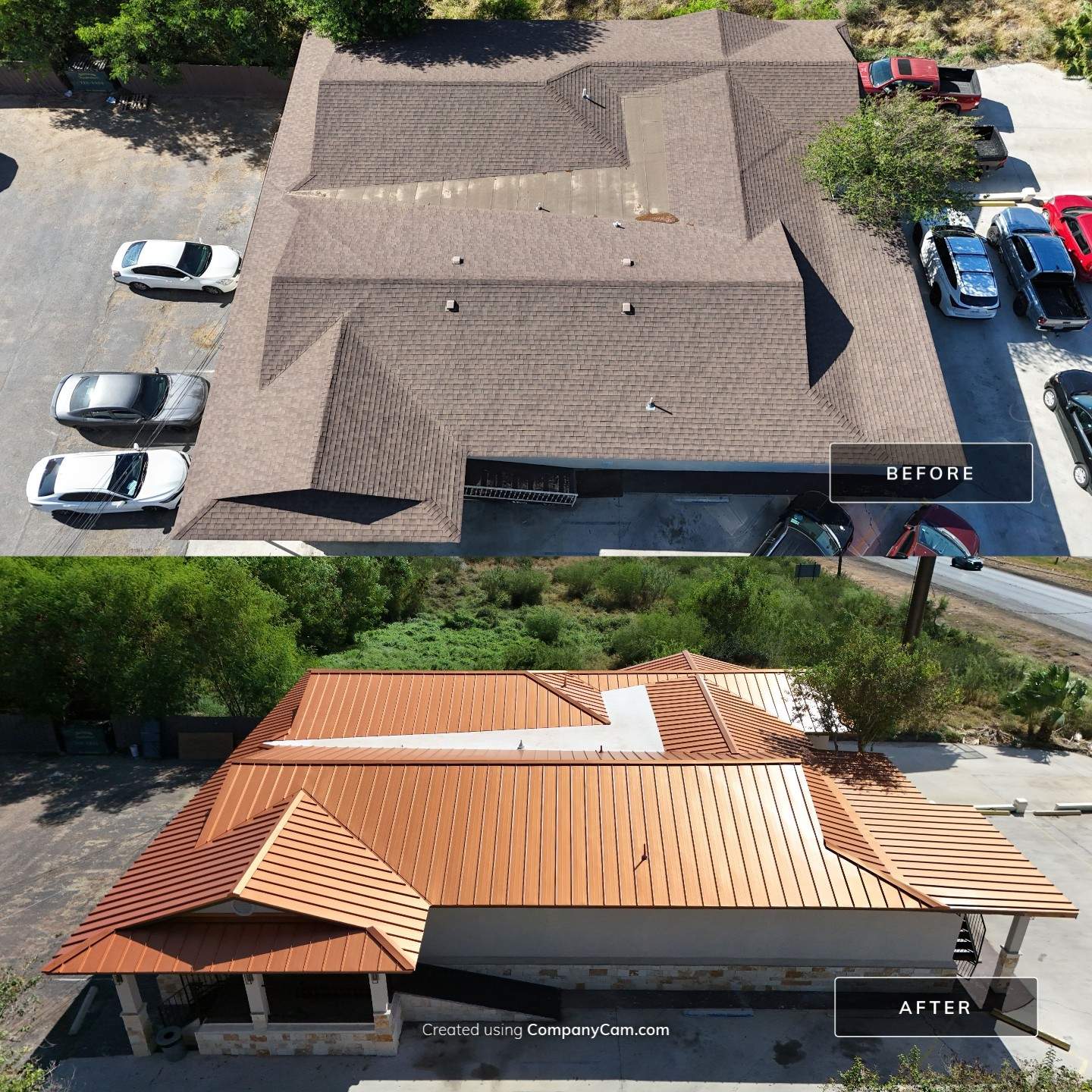 Copper Standing Seam Metal Roof Installation for Laredo Medical Clinic by JM Flores Roofing & Construction, Inc