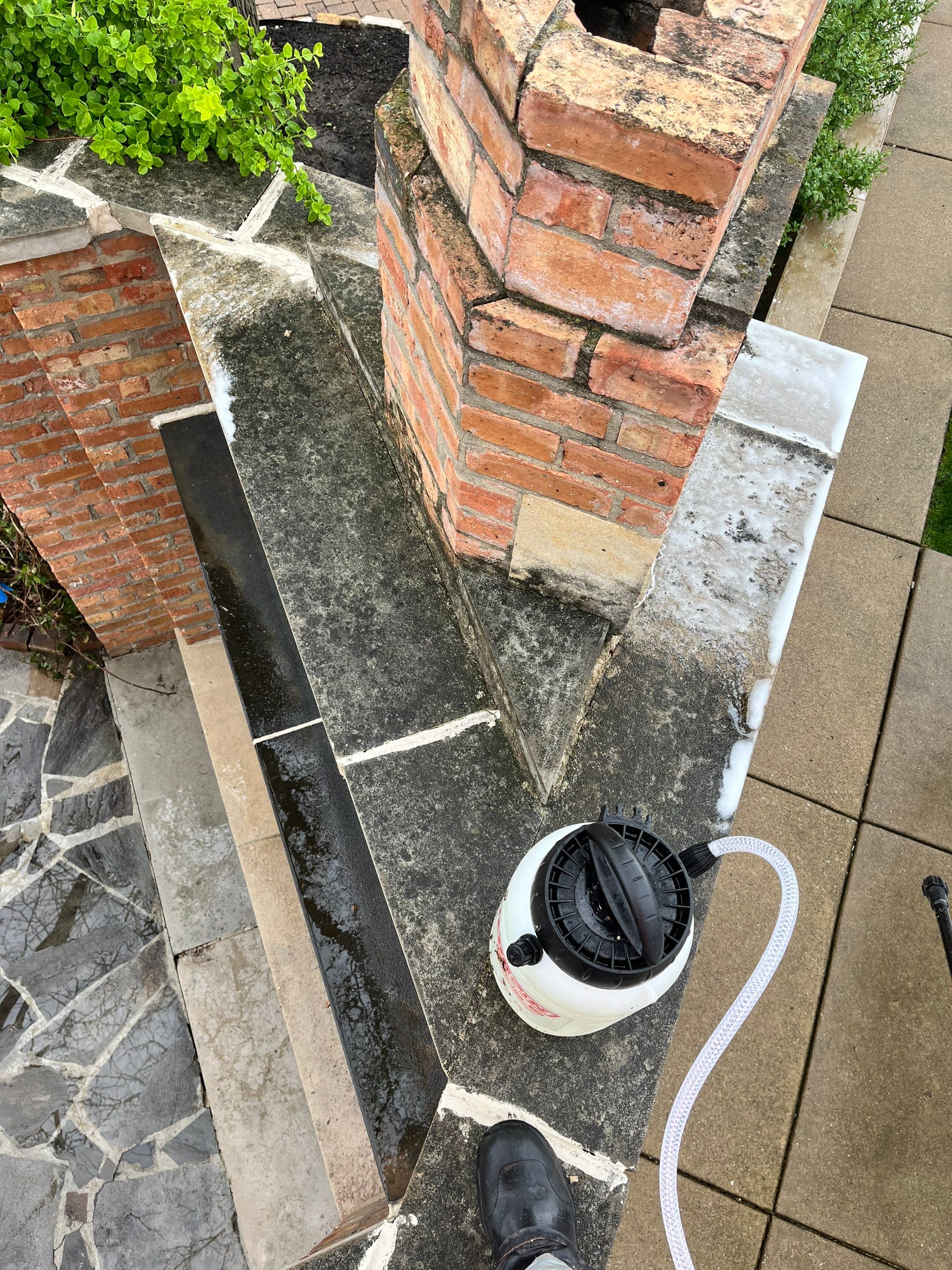 Brick repair, CSS, and stone cleaning by Northern Power Washing LLC.