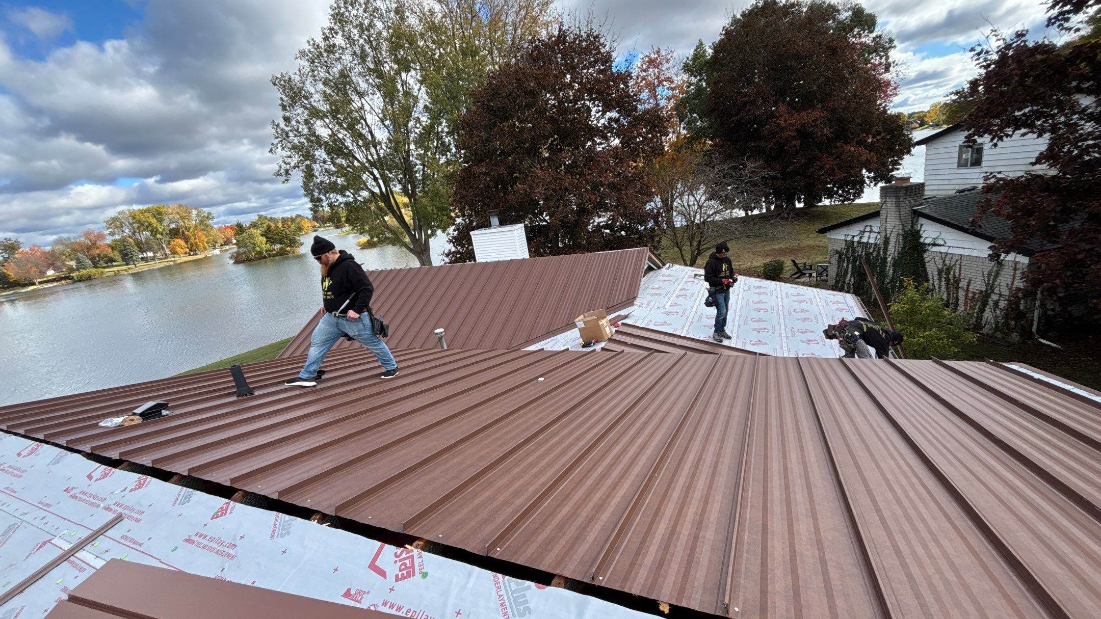 Roof Replacement using MS Standing Seam Roof Western Rust by 180 Contractors