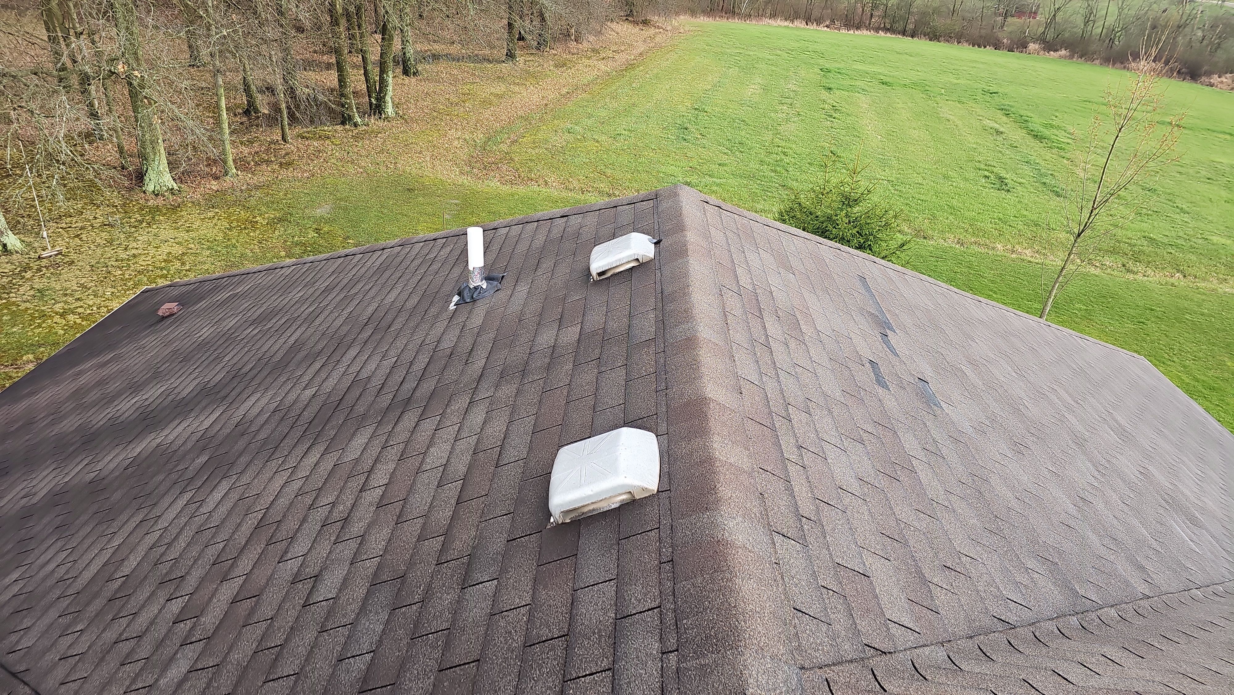 Atlas Pinnacle, Color, Weathered Wood, Drip Edge, Color, Royal Brown by Eagle Eye Roofing