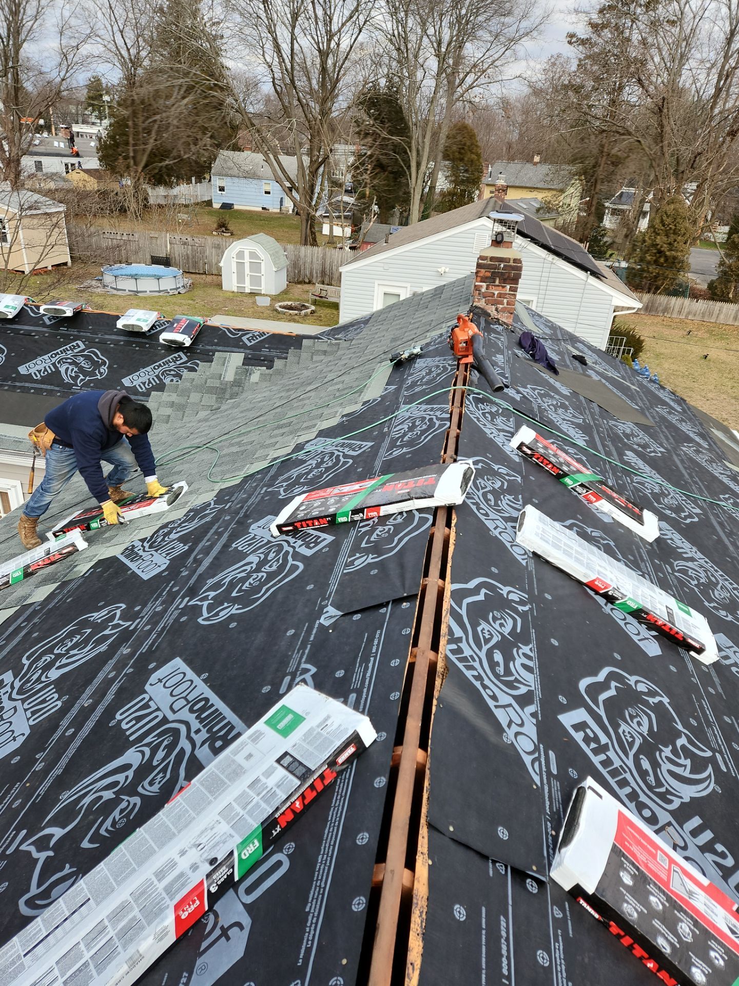 Residential Roofing Installation using Owens Corning Duration Onyx Black by A Plus Exterior