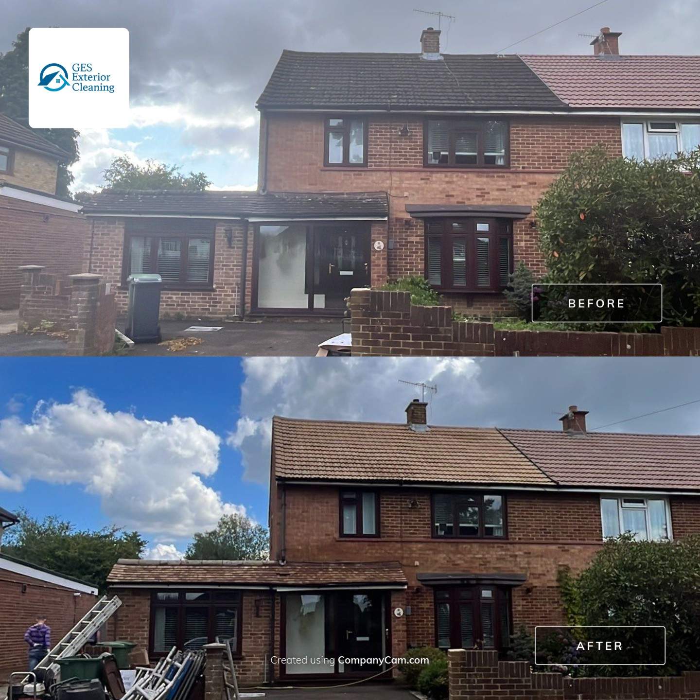 Roof Clean - Biocide Treatment using Honda 15lpm Low Pressure Washing Machine by Ges Exterior Cleaning ltd