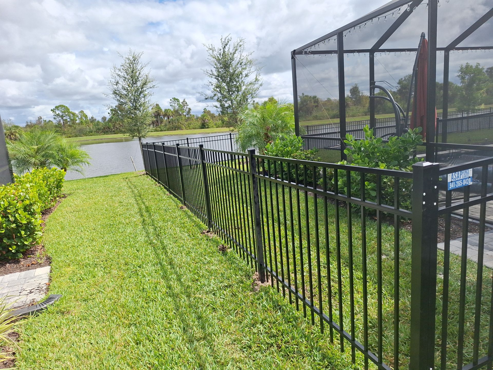 Venice Florida Black Aluminum Fence Installation by Asap fence and gates, LLC
