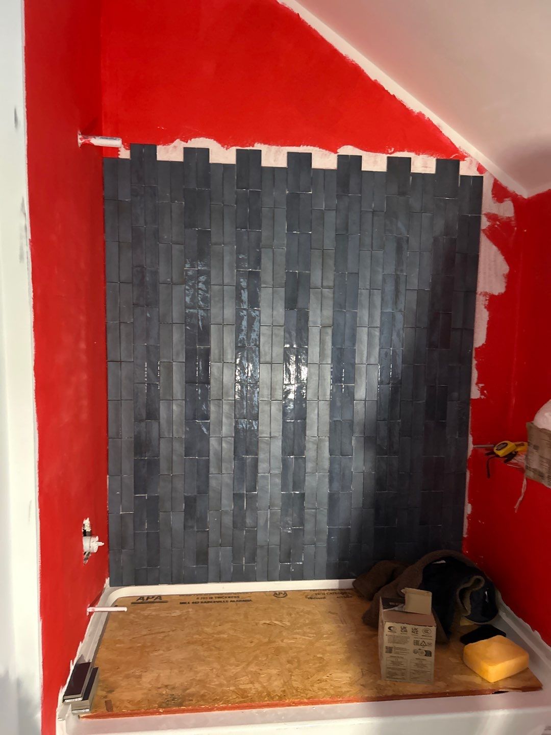 Tile floors, walls, showers, and accent wall for bathrooms  by Footprints Floors of Nashville