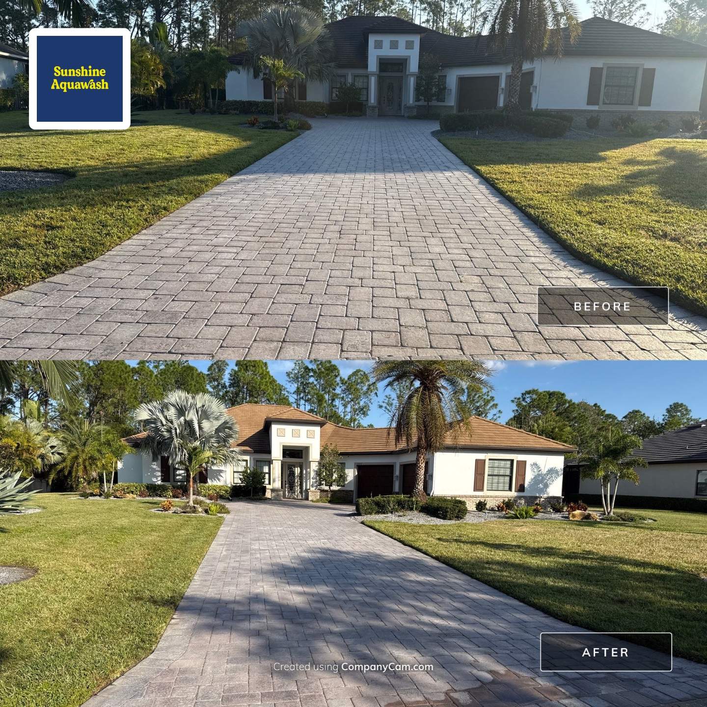 Flat Tile Roof, Paver Pool Deck & Driveway Cleaning | Cove at Twin Rivers, Parrish FL by Sunshine AquaWash