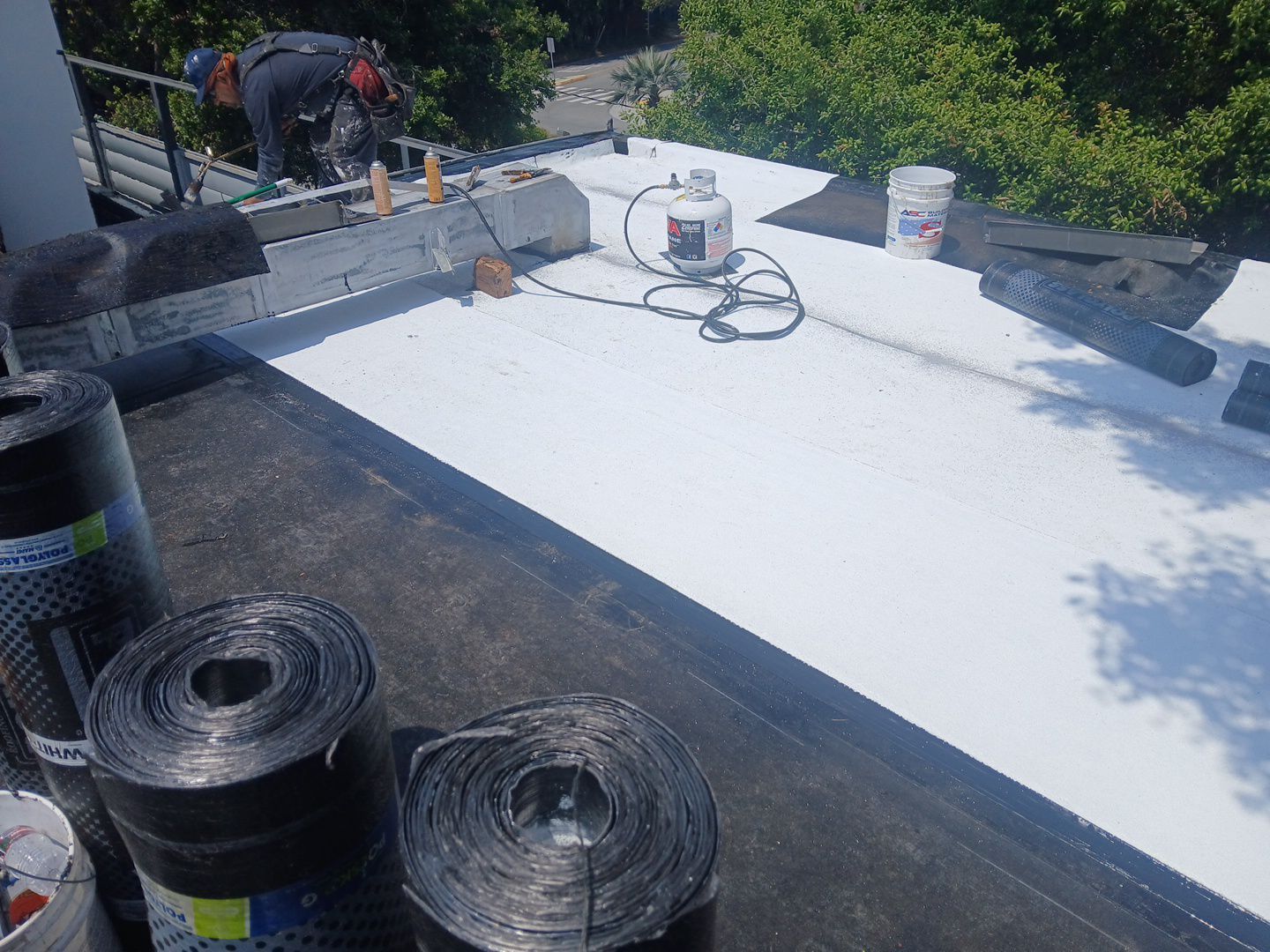 Residential Roofing Installation using Polyglass Torch Down Roofing System by Hull Brothers Roofing