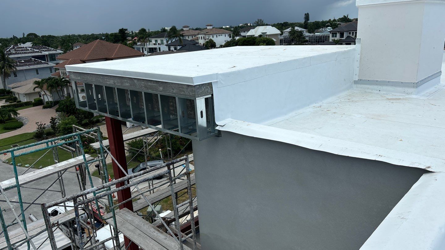 Residential Install of Flat TPO by International Roofing