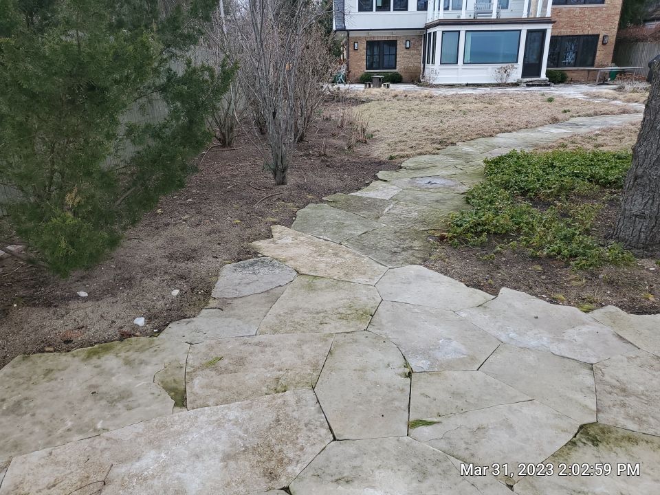 Evanston, IL stone patio cleaning by Northern Power Washing LLC.