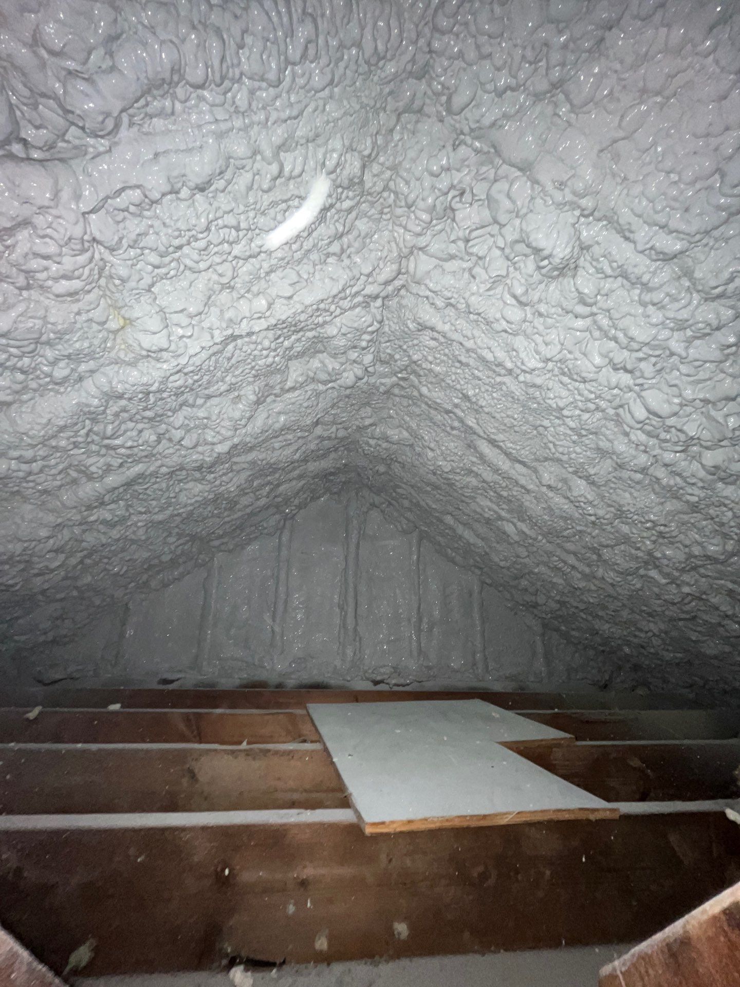 Attic Retrofit using open cell spray foam by NYS Foam & Energy