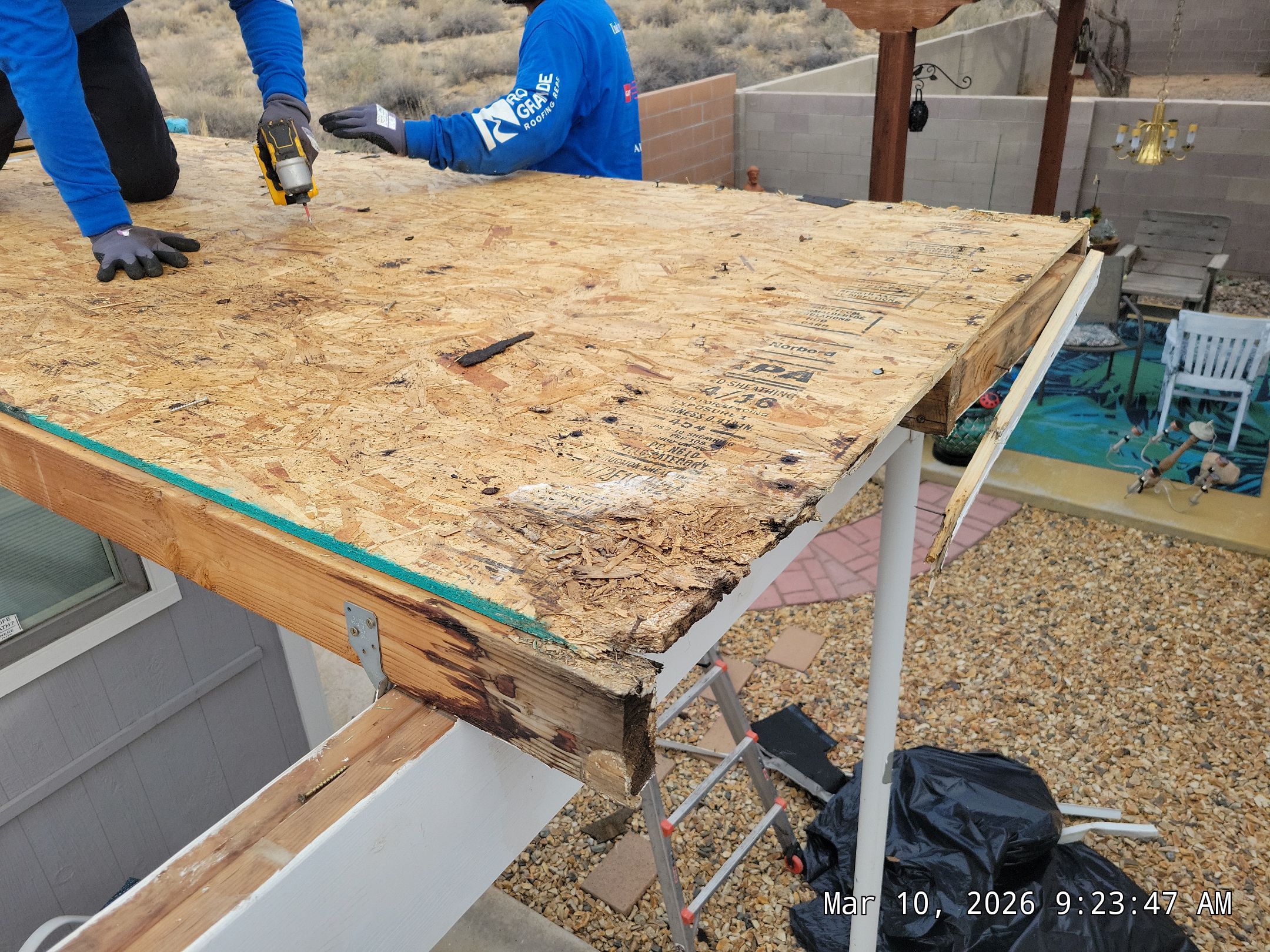 Santa Teresa St NW • Albuquerque, NM 87120 New shed roof, fascia and gutters by Doyle Roof Masters Inc