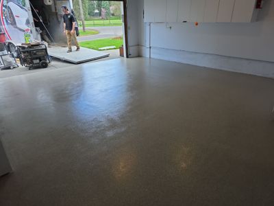 Garage Transformation using Stone/Marble Hybrid