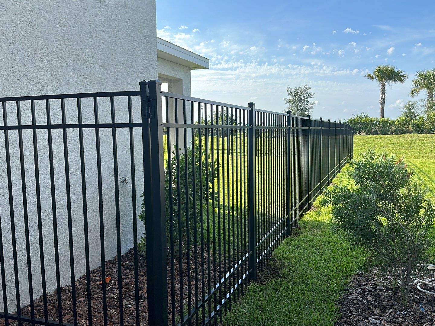 Aluminum Fence Installation using Black 3 Rail Aluminum Fence by Asap fence and gates, LLC