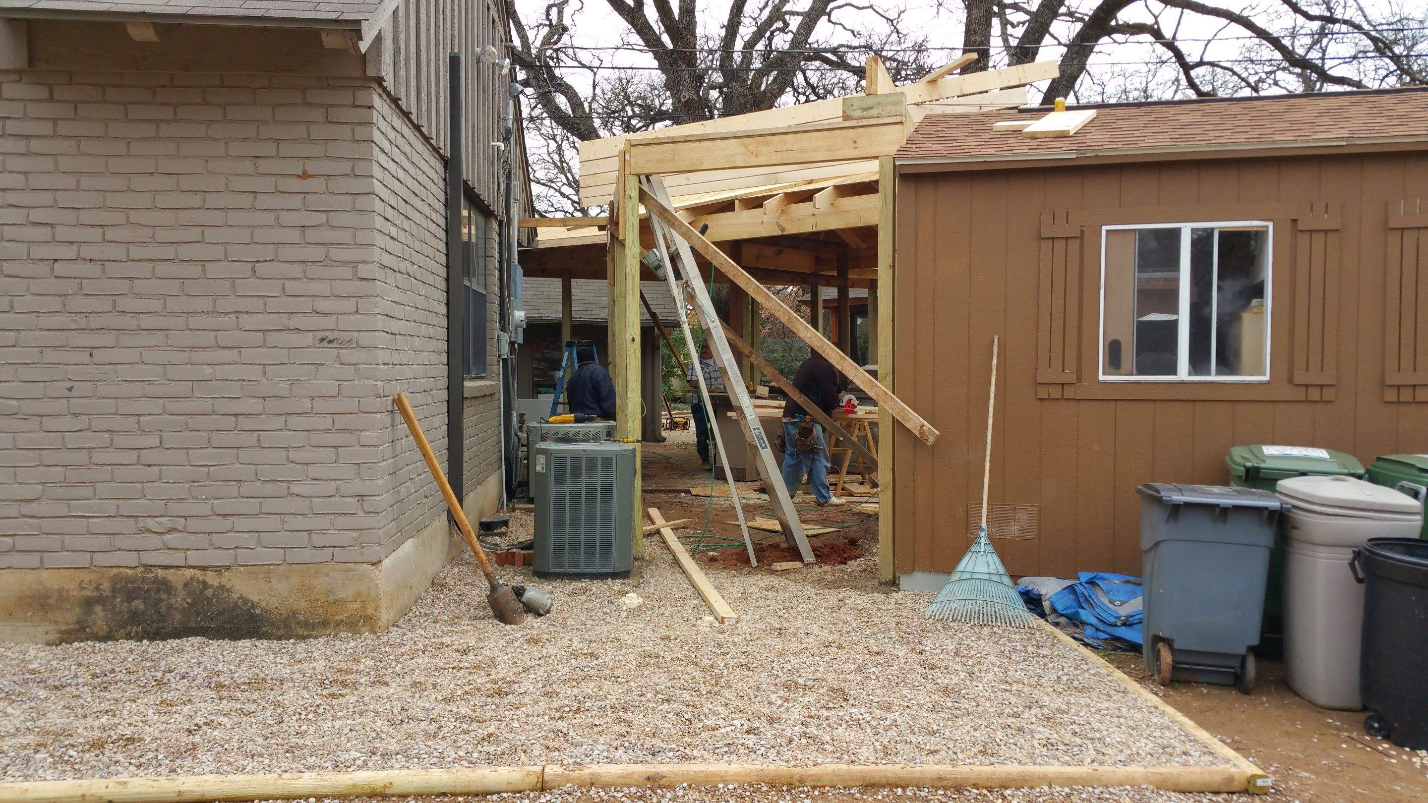Covered Walkway Patio for a Private School by First United Roofing & Construction