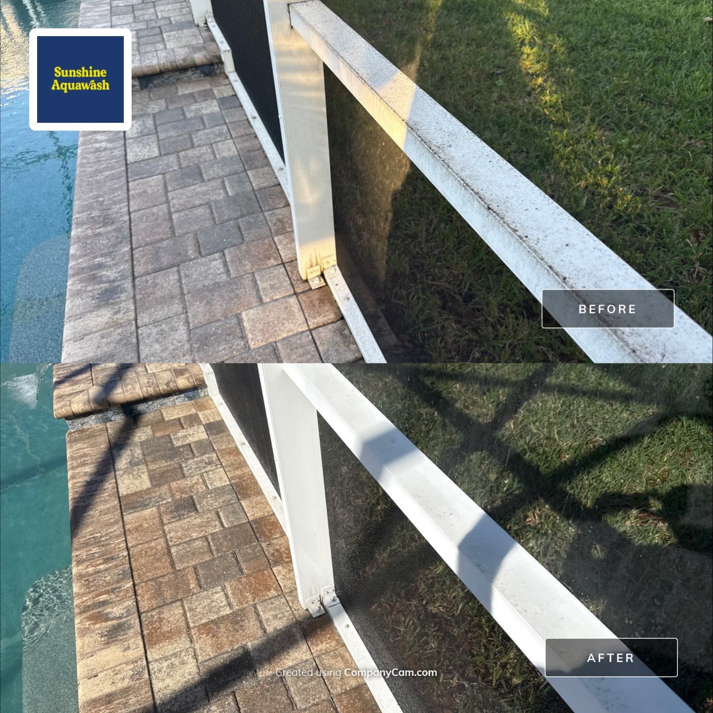 Paver Pool Deck Cleaning & Pool Cage Cleaning in River Point of Manatee – Bradenton, FL by Sunshine AquaWash