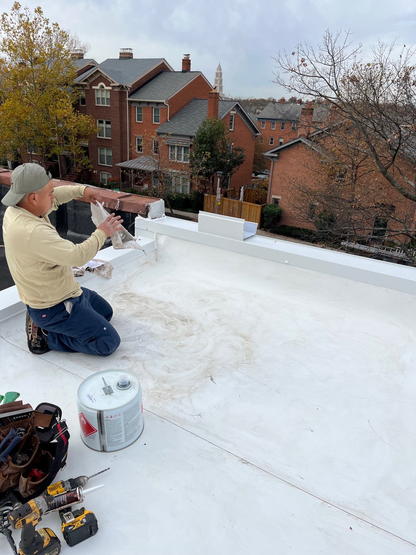 Alexandria: Residential Flat Roof Replacement with Mule Hide TPO Membrane by RM Banning, Inc.