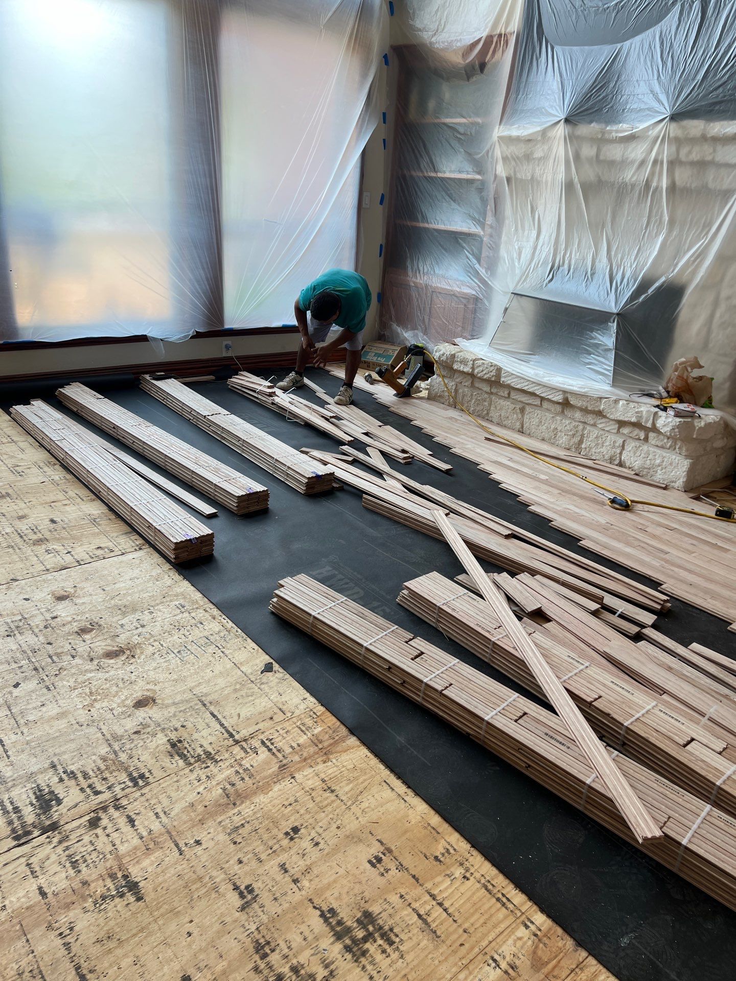In Progress - Insurance replaced all hardwoods by Bernard Hardwood Floors