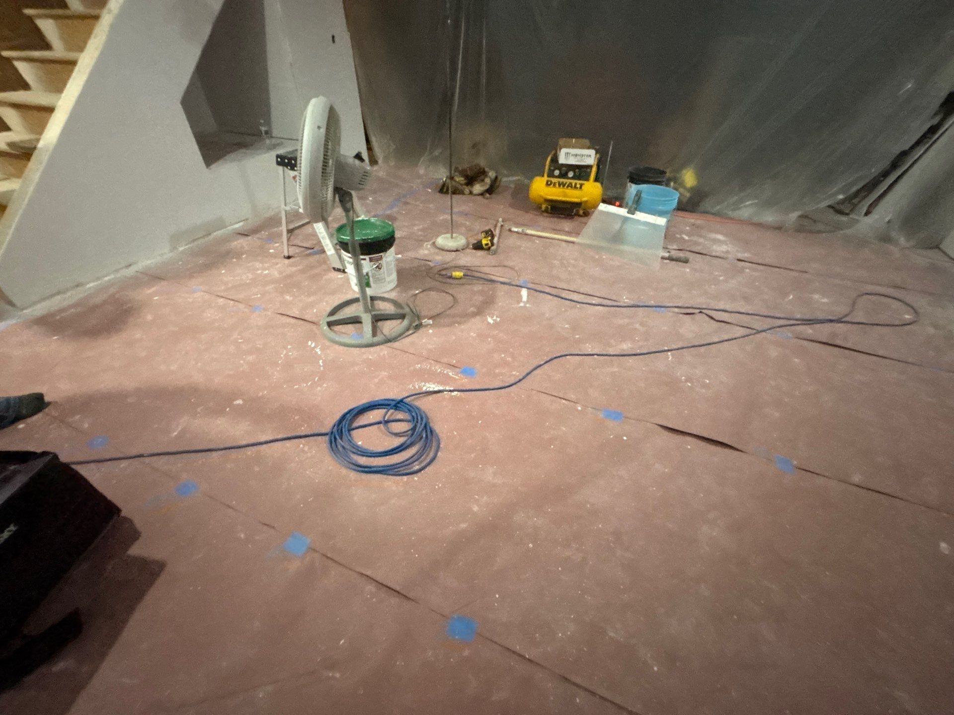 Custom Chip Concrete Coating for Colman Basement and Garage by Select Painting, Coatings & Garage Cabinets