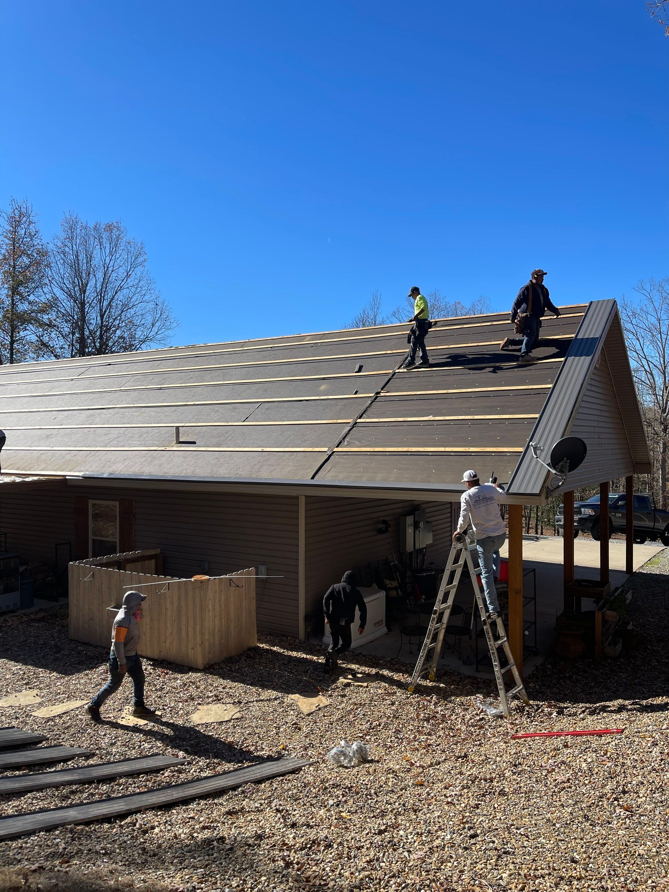 Residential Metal Roof Replacement using Reed's Metals: 26 GA. Standing Seam: Charcoal Grey by Hostetler Roofing