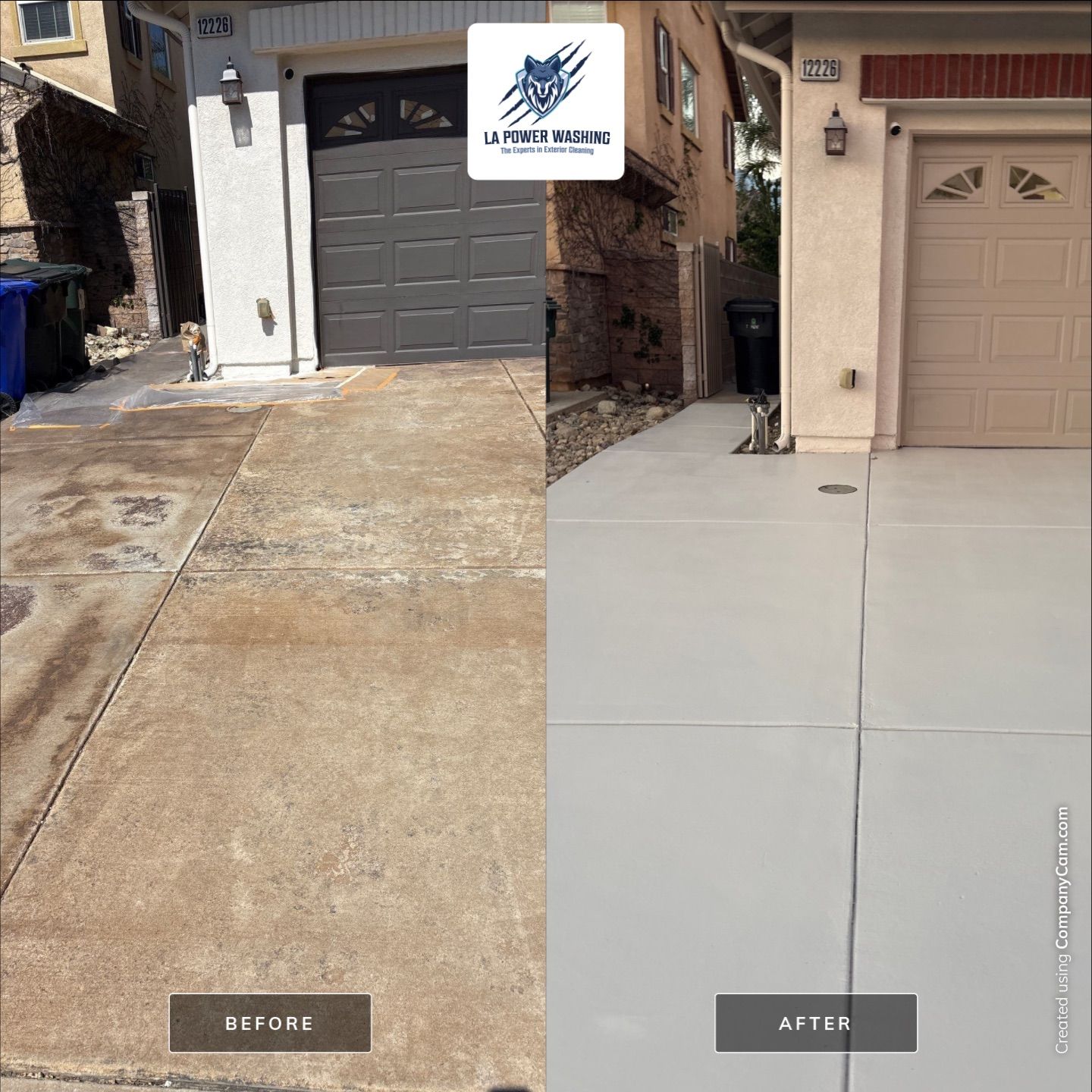 Sandblasting & Staining Concrete Driveway In Rancho Cucamonga, CA by La Power Washing Inc
